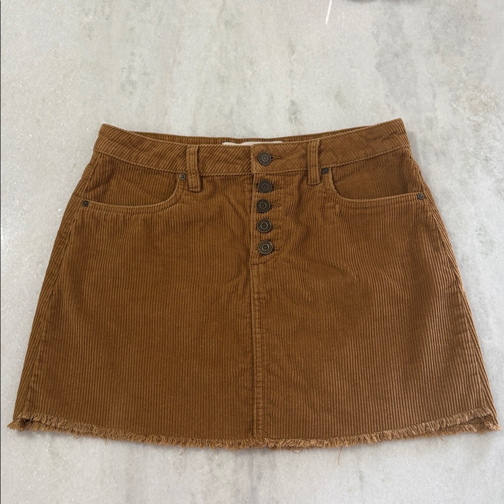 Brown Corduroy| Y2K Indigo Rein | 100% Cotton Button Up Mini Skirt